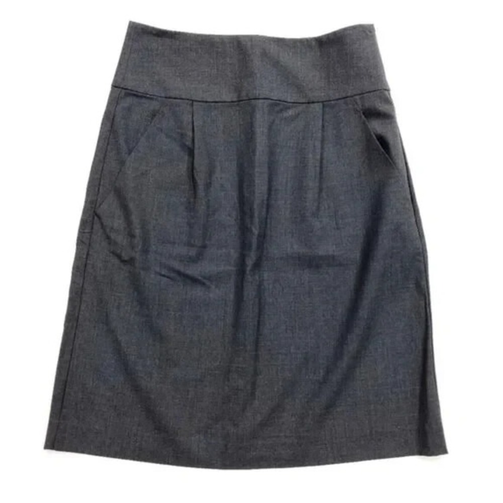 Theory Gray Career Skirt High Waist Pencil Skirt Business Office Wear Sz 8-flaw‎